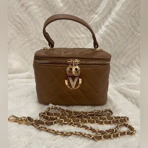 Valentino Orlandi Brown and Gold Mini Bag with Chain Strap NWOT